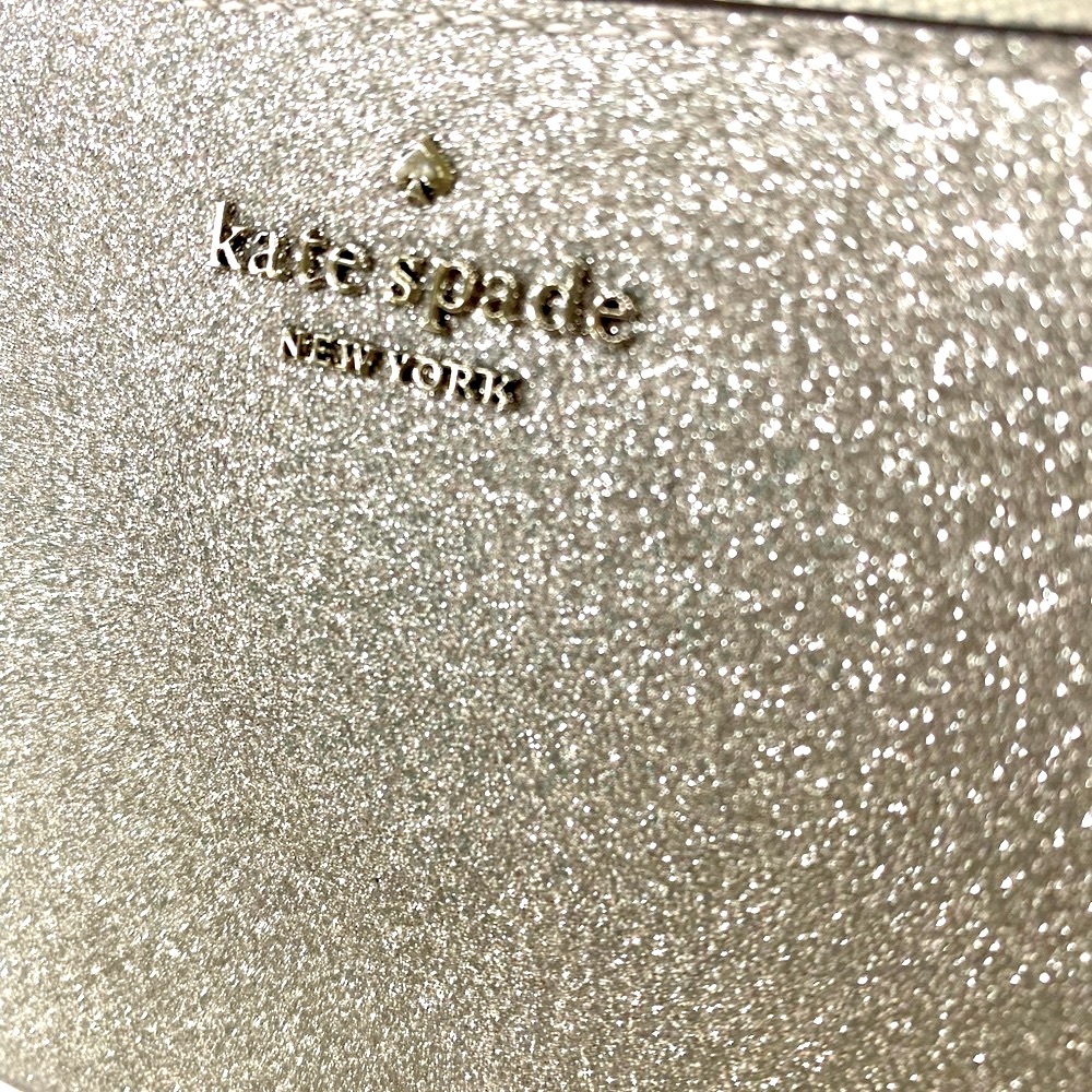 Kate Spade Glitter 🎉HP🎉Silver Zip Wallet NWT - Picture 4 of 12